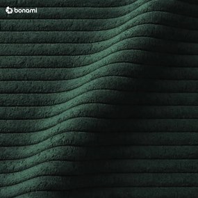 Zöld kordbársony kinyitható-tárolóhelyes sarokkanapé Voltaire – Bobochic Paris