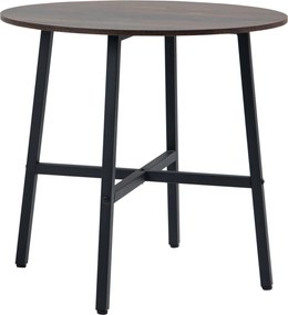 HOMCOM Étkezőasztal Konyhai Asztal 4 Fő Részére, Modern Dizájnú Nappali Asztal Étkezőhöz, Konyhához, Acél, Barna, 80 x 80 x 76 cm | Aosom