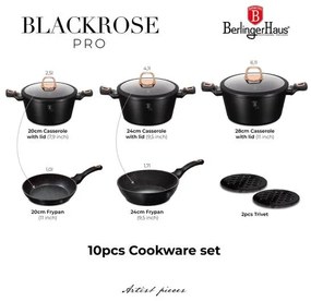 BerlingerHaus 10 részes edénykészlet Black Rose Collection BH/8168N