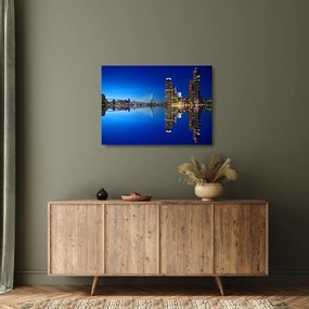 Kép - éjszaka Rotterdam (üvegen) (70x50 cm)
