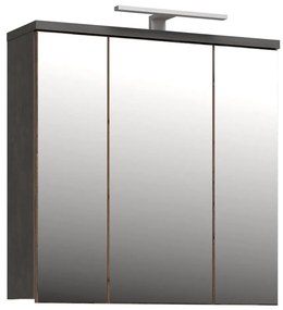 Tükrös fürdőszobai fali szekrény VENOM antracit/barna