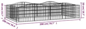 íves horganyzott vas gabion magaságyás 200x100x50 cm
