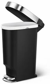 Simplehuman pedálos ovális hulladékgyűjtő 40 l,fekete