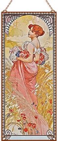 Alfons Mucha - Nyár (2) üvegkép, falikép