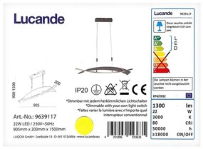 Lucande - LED Dimmelhető csillár zsinóron MARIJA LED/22W/230V