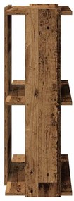 3 szintes antik fa szerelt fa könyvespolc 60x30x80 cm