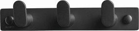 Díszléc 3 akasztós bab törölközőtartó fekete matt Stella 18.053-B