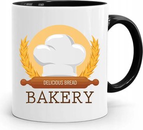 Fekete Bögre Ajándék Bakery Péknek, fényképes nyomattal