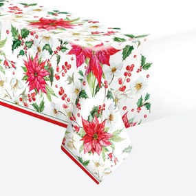 Karácsony Poinsettia papír asztalterítő 120x180 cm