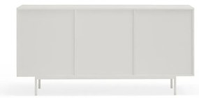 Fehér-natúr színű alacsony komód tölgyfa dekorral 159x80 cm Sierra – Teulat