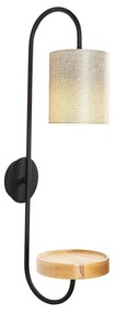 Opviq Servis Fali lámpa, 28x73 cm, E27, 100 W, fekete/krém