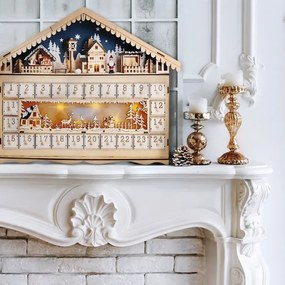 Brilagi LED adventi naptár LED/2xAA fenyő mintával