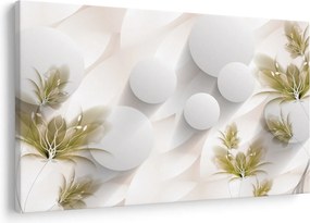 Kép - 3D körök virágokkal (90x60 cm)
