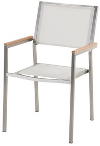 Kerti étkező szett Grosso (fehér) (üveglappal 220x100 cm) (fehér szék). 1011752