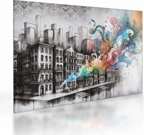 Üveg kép - Ipari élet (70x50 cm)
