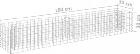 horganyzott acél gabion magaságyás 180 x 30 x 30 cm