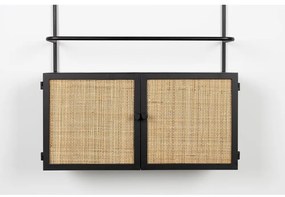 Fekete rattan bortartó szekrény Guuji - White Label