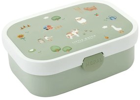 Fehér-világoszöld műanyag gyerek uzsonnás doboz Little Farm by Little Dutch – Mepal