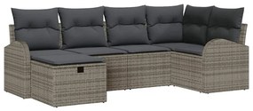 Kerti Kanapé Szett 6 pcs Szürke 234 x 124 x 85 cm Poli rattan