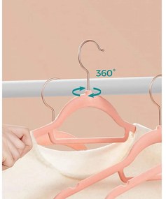 Bársonyos vállfák 30 darabos, csúszásmentes ruhaakasztó Rose Gold színű