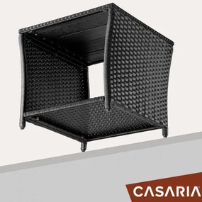 Casaria® Vedis rattan asztal 45x45x40cm - fekete