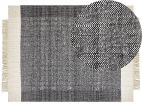 Fekete és törtfehér gyapjúszőnyeg 160 x 230 cm ATLANTI Beliani