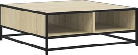 vidaXL sonoma tölgy szerelt fa és fém dohányzóasztal 80 x 80 x 30 cm