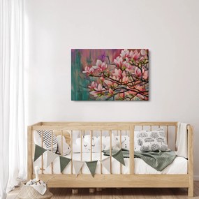 Kép - olajfestmény, virágzó Sakura (90x60 cm)