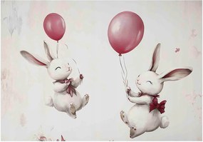 Gyerek Fotótapéta Nyulak Lufikkal Gyerekszoba Tapéta 250x175
