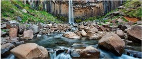 Kép - Svartifossi vízesés, Izland (120x50 cm)