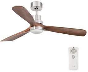 FARO 33518DC - LED Mennyezeti ventilátor LANTAU LED/15W/230V króm/fa + távirányító