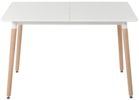Fehér Világos Fa Bővíthető Étkezőasztal 120/150 x 80 cm MIRABEL Beliani