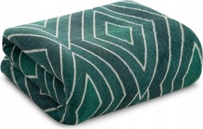 Ágytakaró pléd GEO/02 zöld 150x200 rombusz mintás art deco