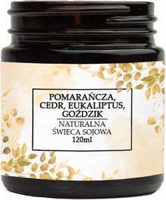 Natúr szójagyertya 120 ml cédrus narancs