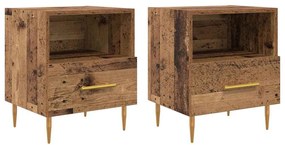 Éjjeli asztal fiókkal 2 pcs Régi fa 40 x 35 x 47.5 cm Faanyag