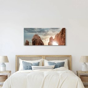 Kép - Naplemente a sziklák felett (120x50 cm)