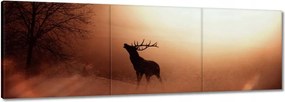 Vászonkép 150x50 Szarvas az erdő szélén