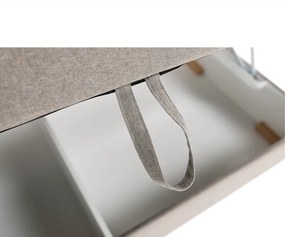 Boxspring típusú ágy 180x200, szürkésbarna taupe, FERATA TV KOMFORT
