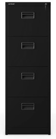 Fém irattartó szekrény, 4 fiókos SARA V4, 460 x 1320 x 620 mm, fekete