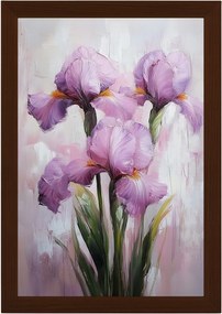 Poszter Keret Fa Természet Kert Rét Virágok Rózsaszín Írisz Csokor 40x60