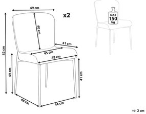 Tópszínű kárpitozott szék kétdarabos szettben ADA Beliani