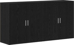 vidaXL Széf 2 pcs Fekete tölgy 79 x 38 x 80 cm Faanyag