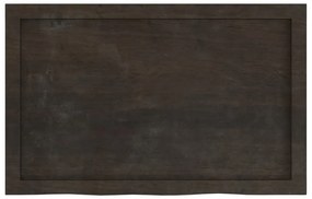 sötétbarna kezelt tömör fa fürdőszobai pult 80x50x(2-6) cm