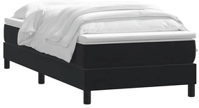 vidaXL fekete bársony rugós ágy matraccal 90x210 cm