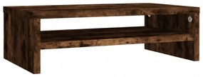 füstös tölgy színű szerelt fa monitorállvány 42 x 24 x 13 cm