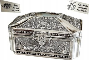 Ezüstözött Ékszerdoboz Ajándék Keresztelő Születésnap