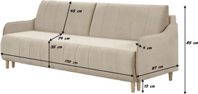 GALA Háromszemélyes kinyitható kanapé Barna