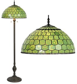 Tiffany álló lámpa zöld 165 cm