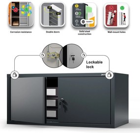 Moduláris felső szekrény EWA Compact 800 x 380 x 400 mm, antracit