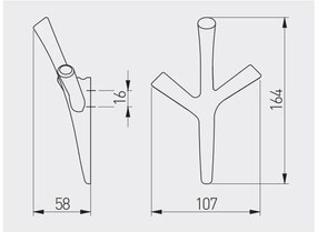 Fogas fém, Walencia, szálcsiszolt, háromágú